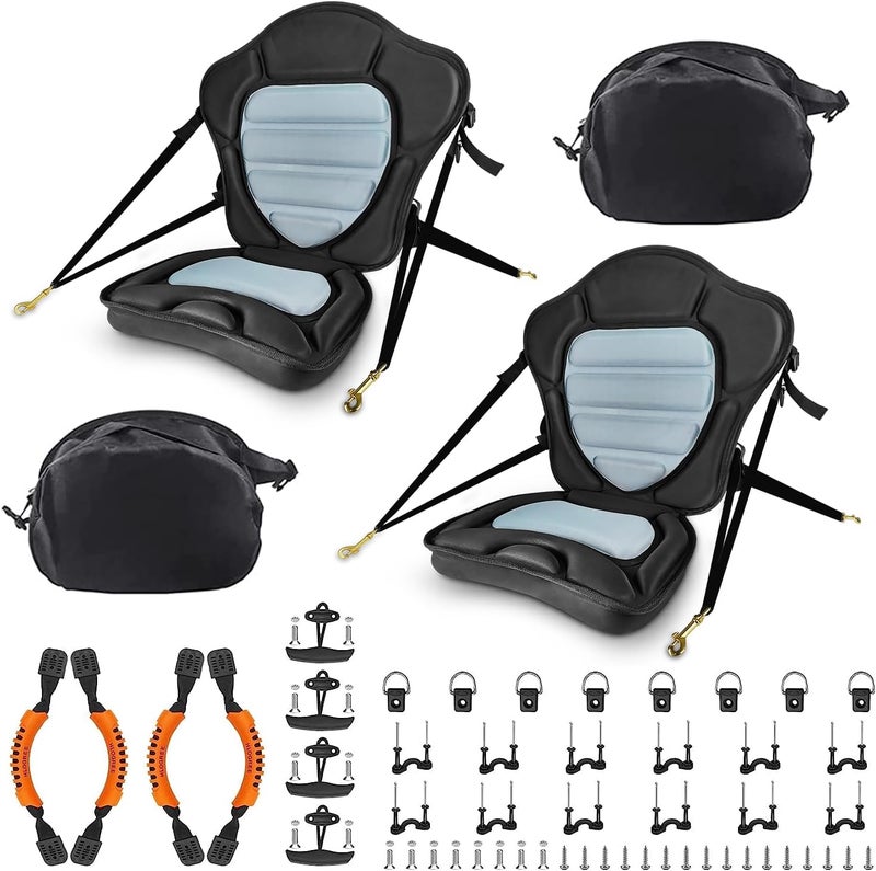 HLOGREE Kayak Seats - 1/2 Pck, Thicken Padded Seat Cushion with Back Support, Canoe & Ocean Sup Compatible - Image 1